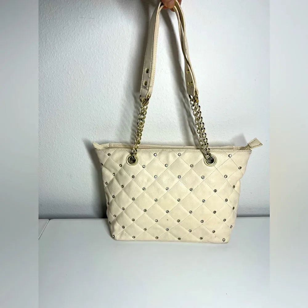CHARMING CHARLIE White Gem Studded Shoulder Chain Bag